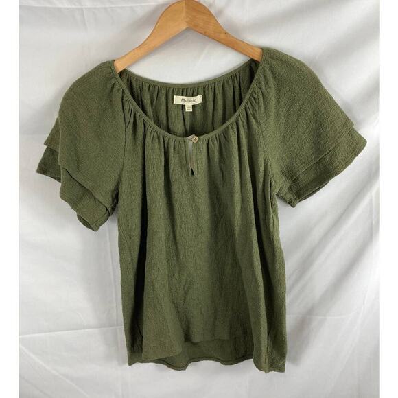 NWT Madewell Texture and Thread Tiered Sleeve Top XXS - Picture 2 of 5